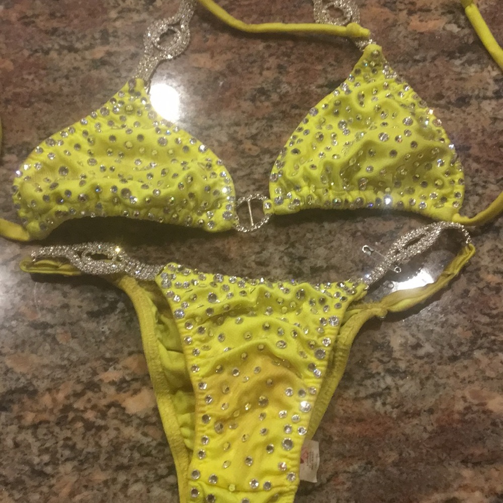 Yellow bikini diva competition suit by JagWear